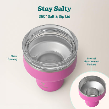 REDUCE Saltini 16oz Margarita Tumbler - Insulated Cocktail Glass - 4 Pack