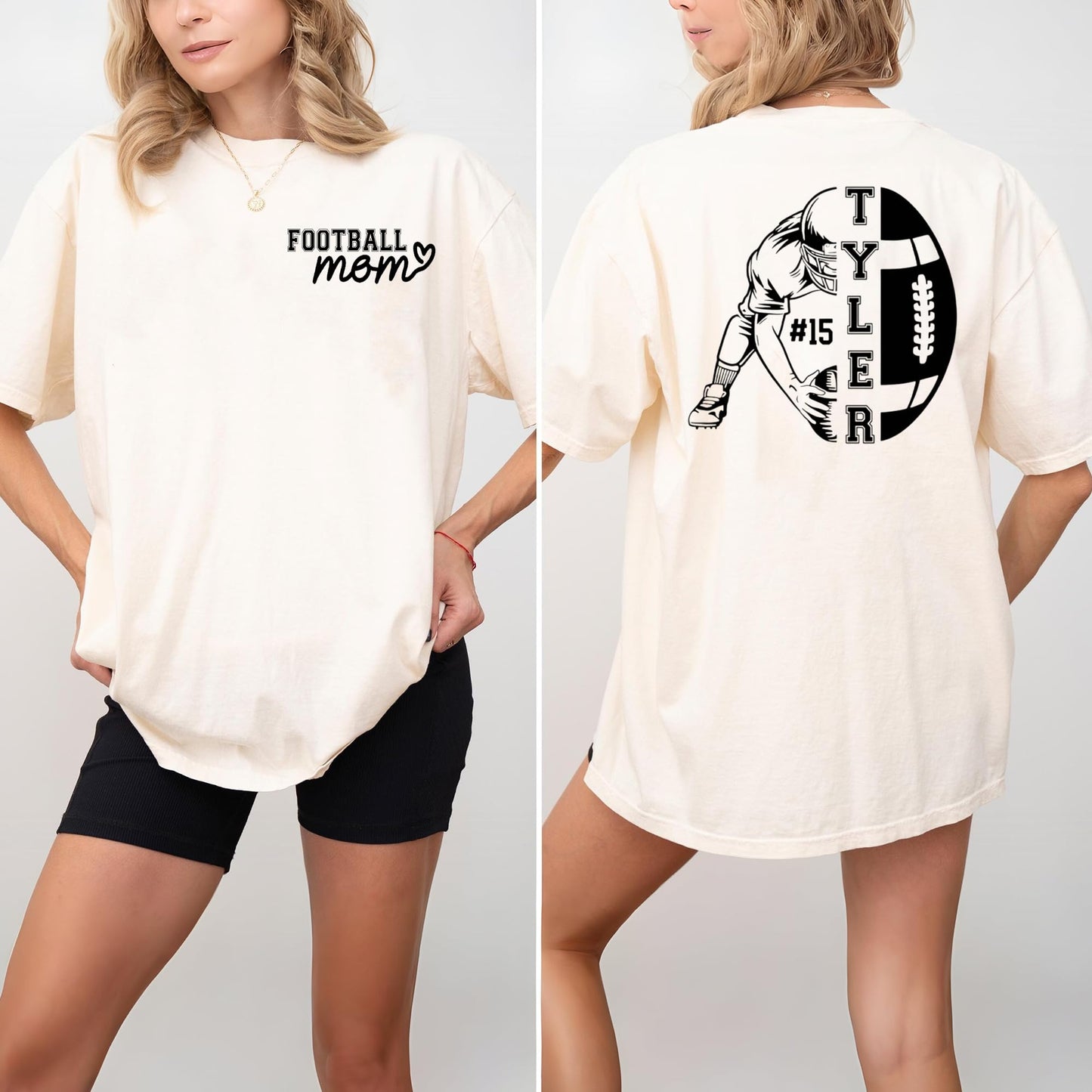 Personalized Football Mom Shirt with Kids Names and Jersey Number, Custom Football Mama Shirt, Women Sport Shirts