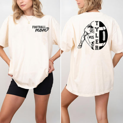 Personalized Football Mom Shirt with Kids Names and Jersey Number, Custom Football Mama Shirt, Women Sport Shirts
