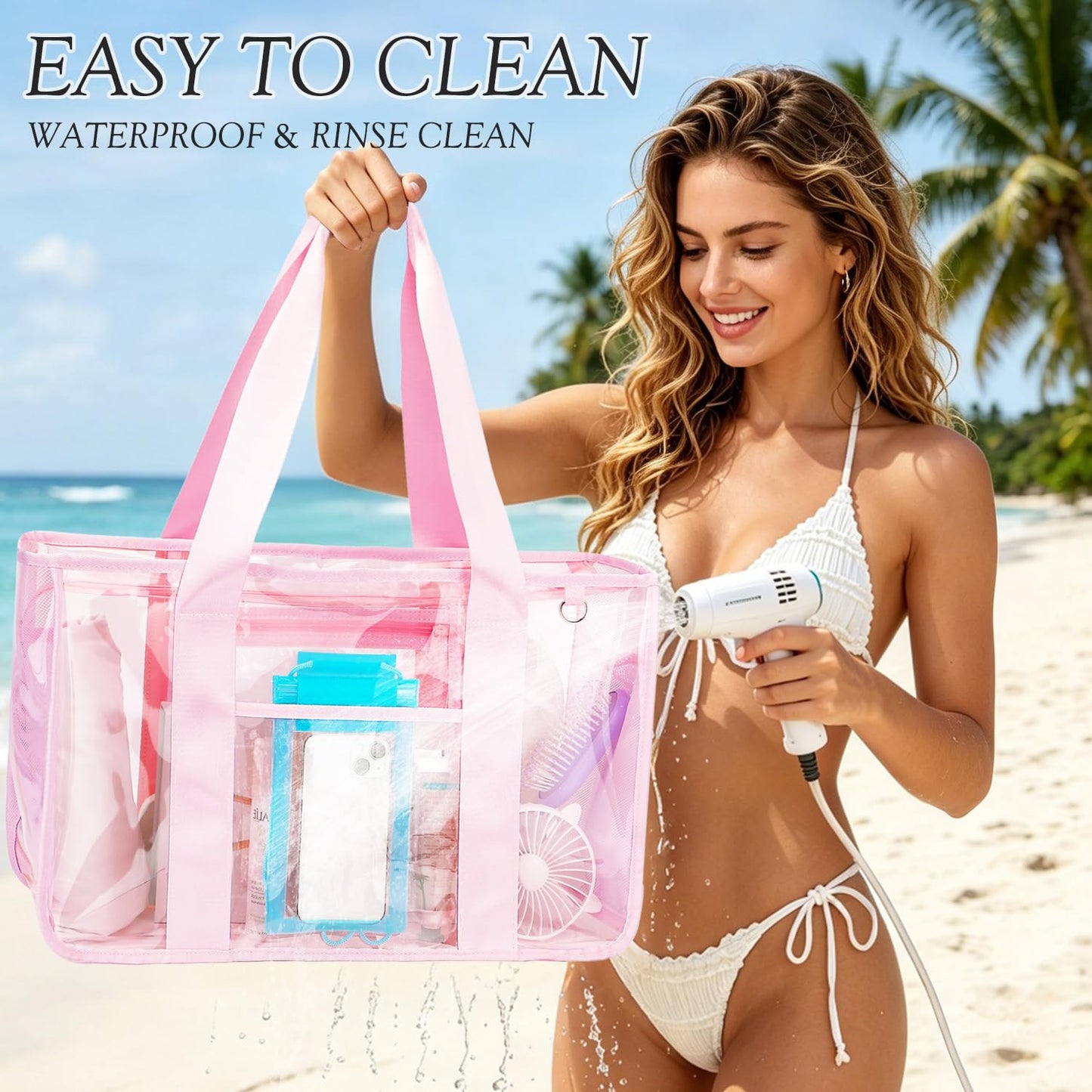 Fammart Iridescent Clear Beach Bags (Waterproof)