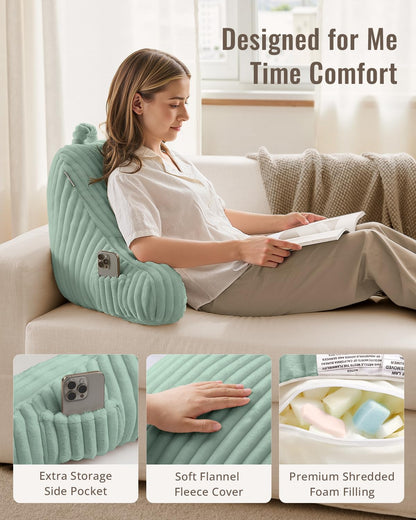 Blissful Diary Reading Pillow, Backrest Pillow with Shredded Memory Foam