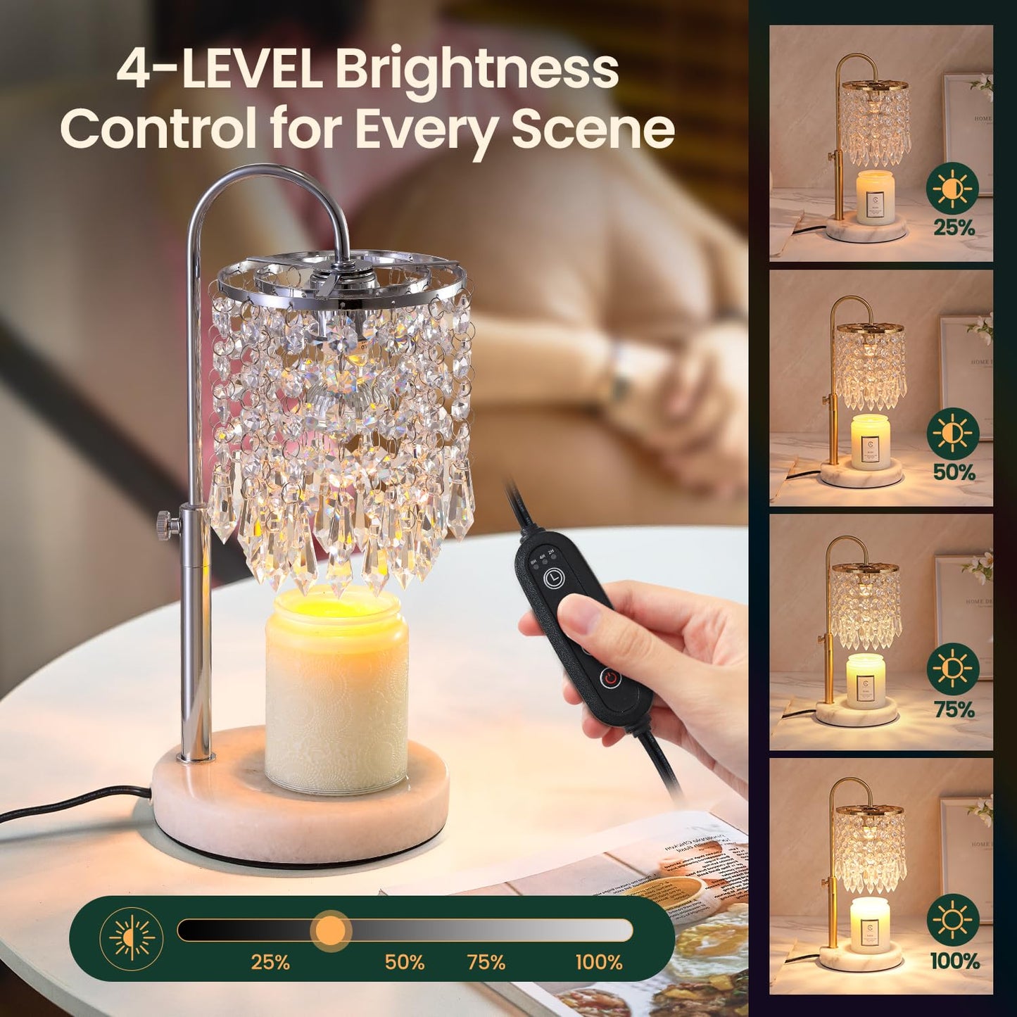 Candle Warmer Lamp with Timer & Dimmer