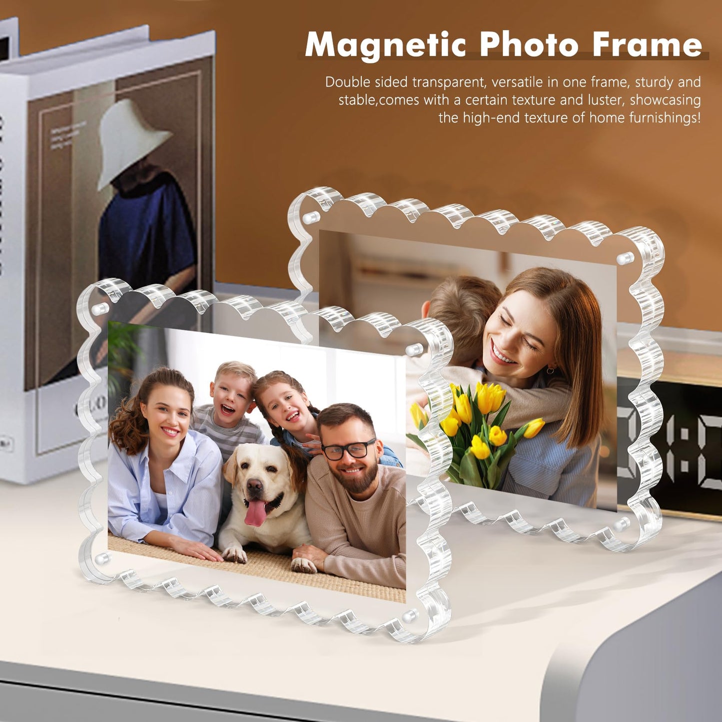 Chivalral 3 Pack 4x6 Acrylic Picture Frame, Double-Sided Tabletop Display