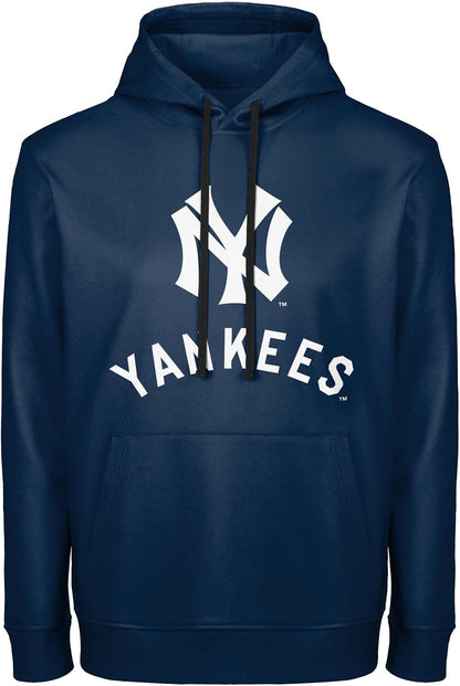 FOCO MLB Men's Official Cooperstown Primary Logo Wordmark Polyester Pullover Hoodie Sweatshirt