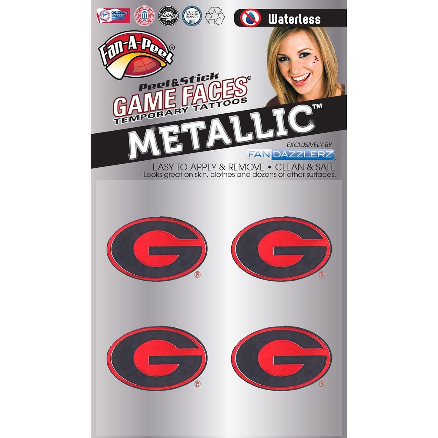 Alabama Waterless Temporary Tattoos - Hypoallergenic Peel and Stick Waterproof Temporary Tattoos - Officially Licensed