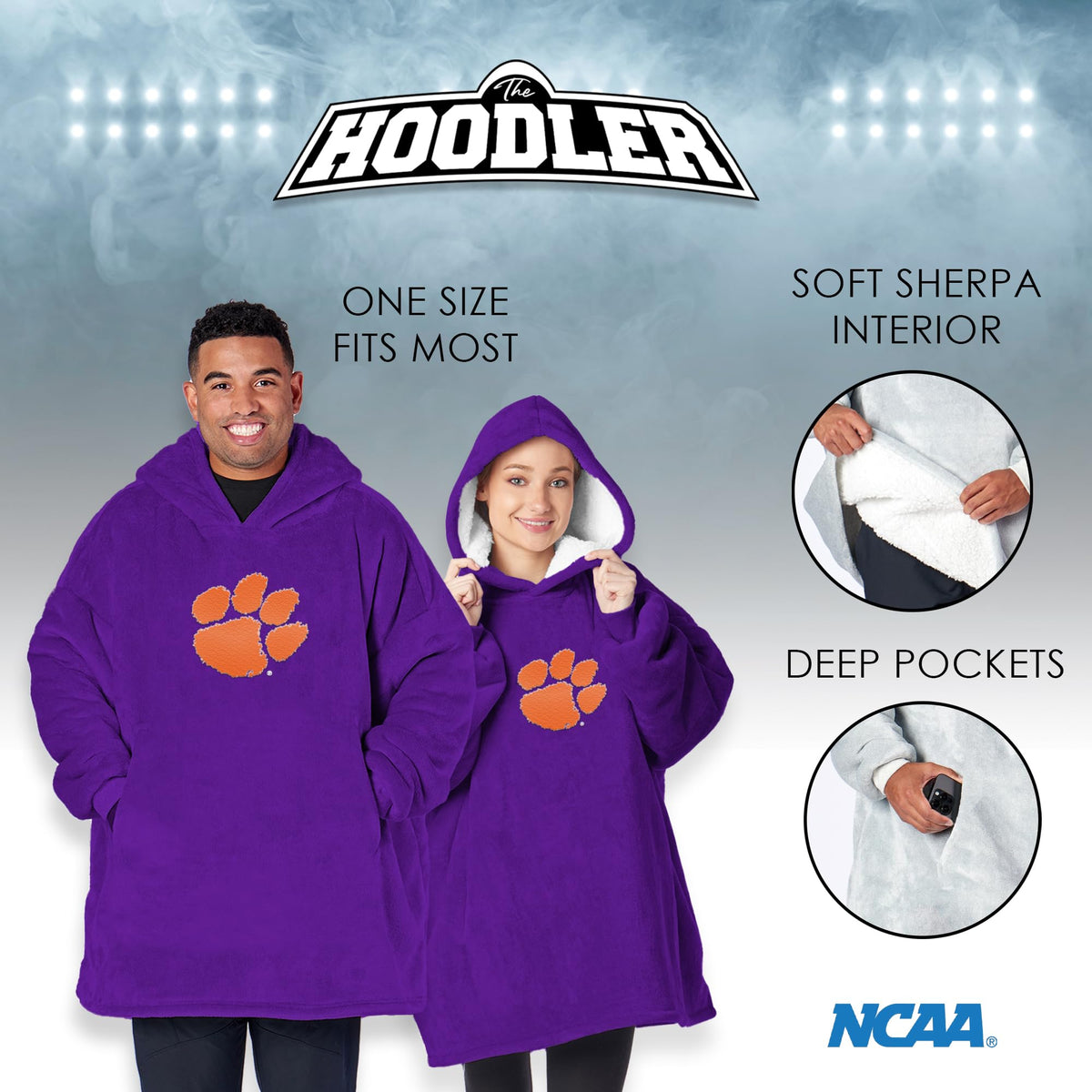 Northwest NCAA unisex-adult Hoodler Oversized Sherpa Pullover