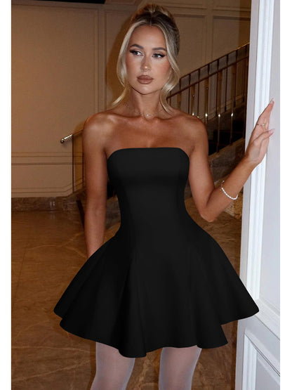 DAAWENXI Women's Strapless Mini Dress