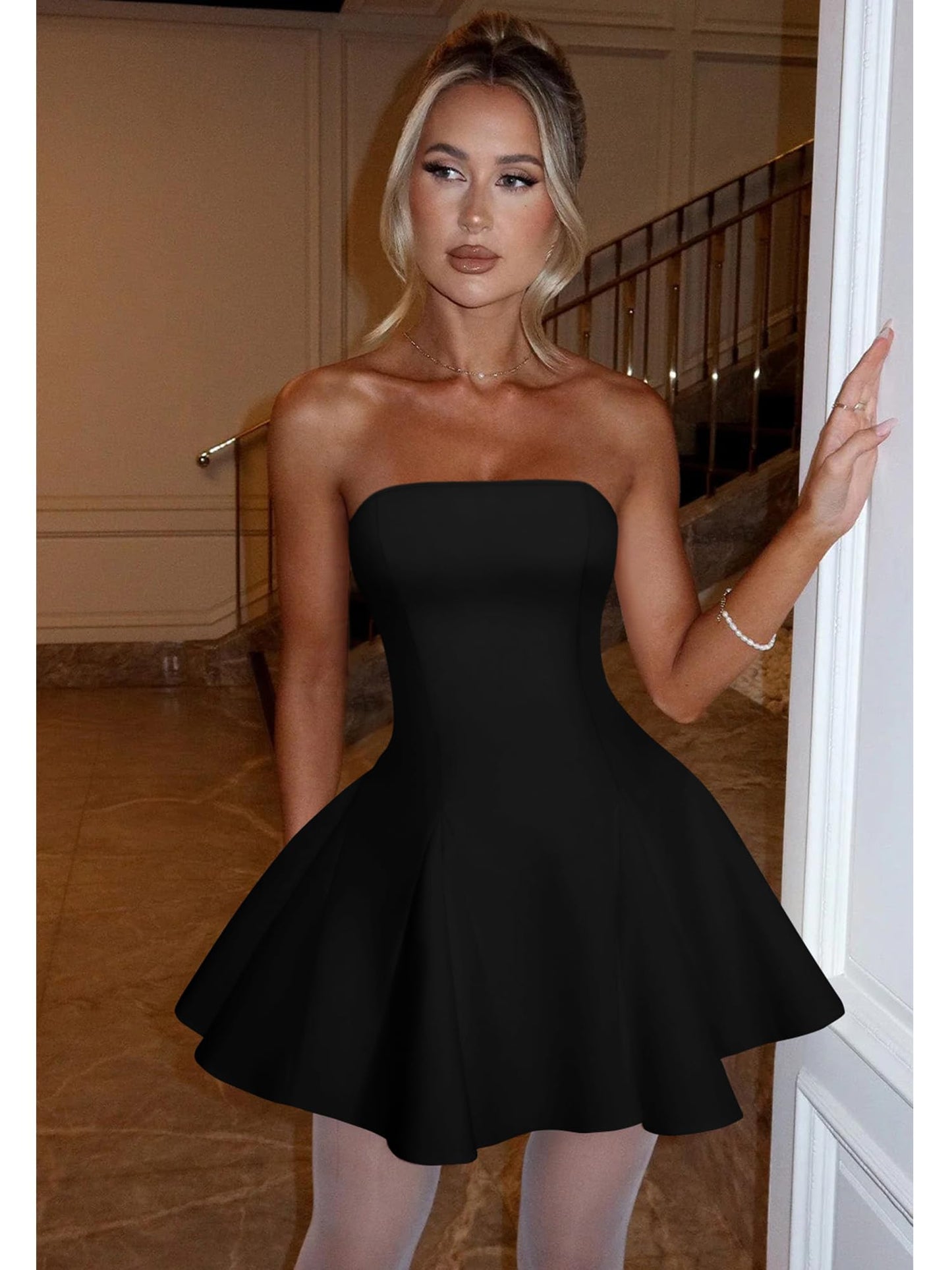 DAAWENXI Women's Strapless Mini Dress