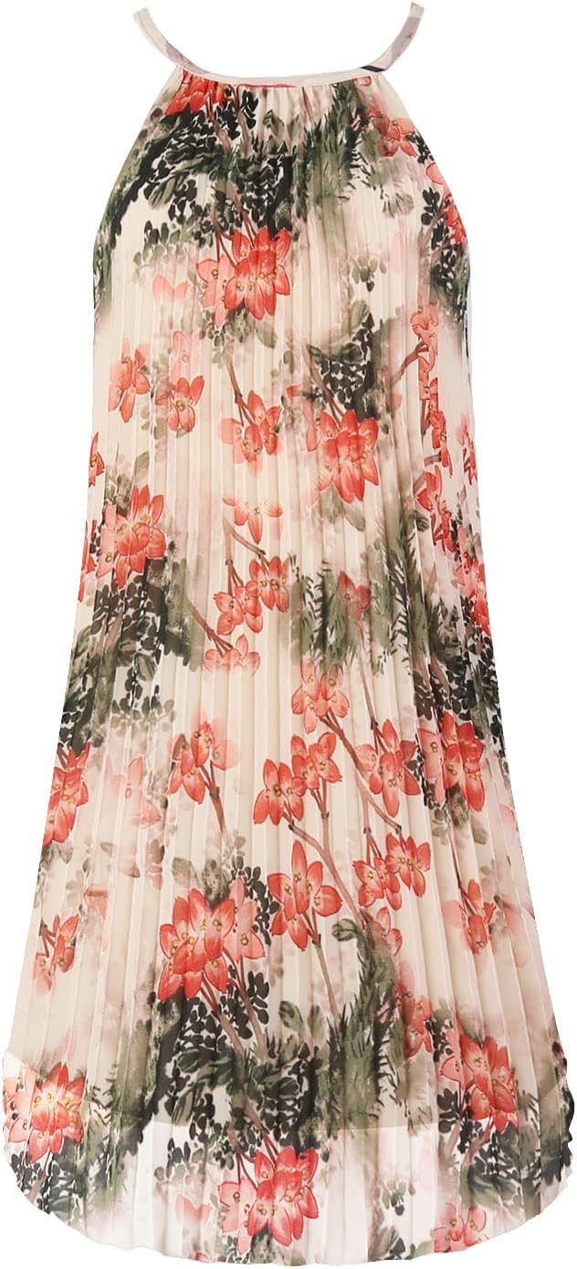 Ellames 2026 Summer Pleated Casual Swing Dress with Belt