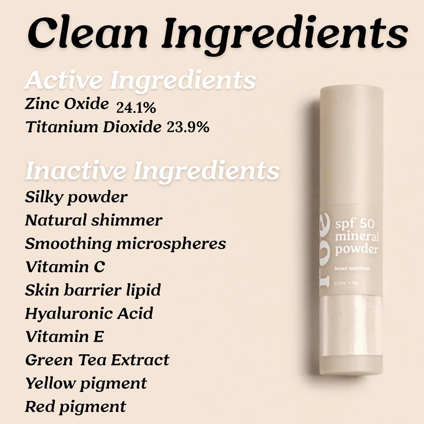 Roe Wellness- SPF 50 Powder Sunscreen Mineral-Based, Non-Toxic Brush-on For Kids, Adults & Babies | For Scalp, Face & Body (Reef Safe)