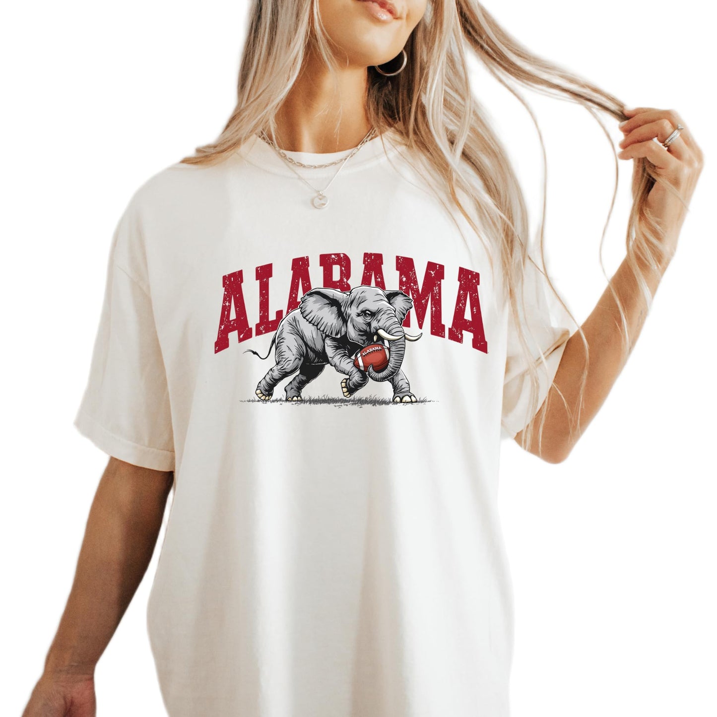 Alabama Elephant Football T-Shirt – Vintage Sport Grey Tee – Retro Game Day Apparel for Men & Women