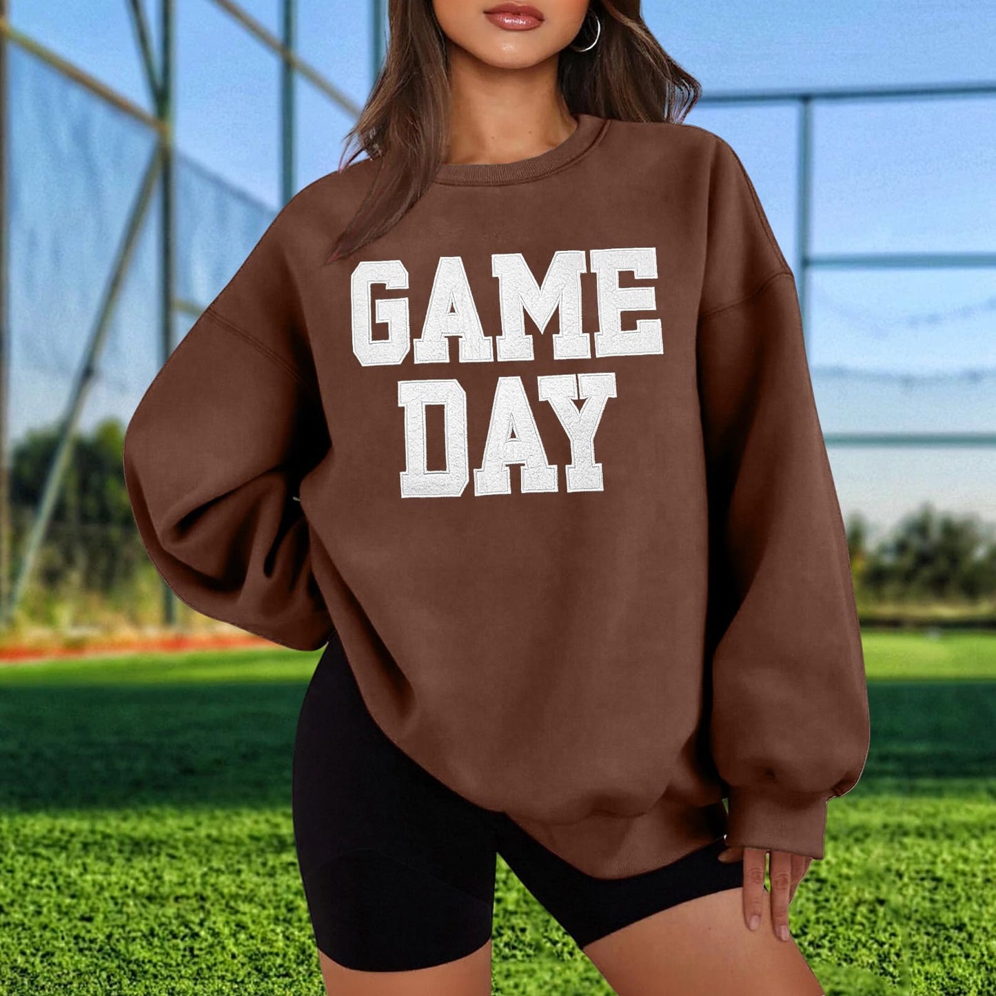 Women Oversized Game Day Sweatshirt