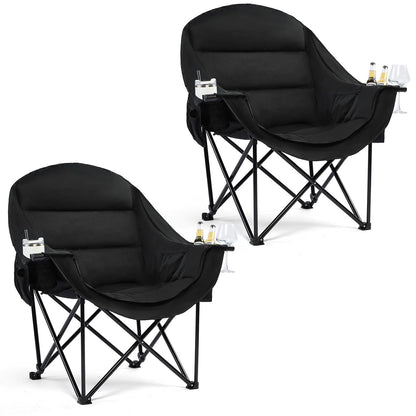 Oversized Camping Chairs for Adults - Heavy Duty Padded Outdoor Camp Chair