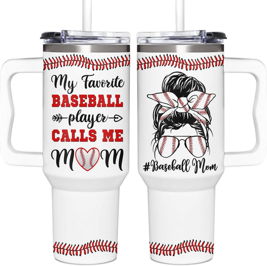 Baseball Mom Gifts - Perfect for Moms from Kids, Friends - Birthday & Christmas - 40oz Tumbler with Handle
