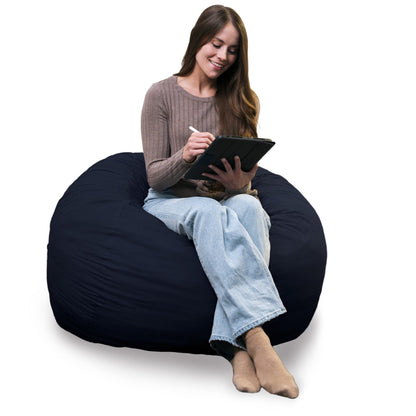 Big Joe Fuf 7Ft Giant Foam Bean Bag Chair, Oversized Couch with Removable Cover for Kids, Teens, Adults, Fog Lenox, Durable Woven Polyester, 7 Foot