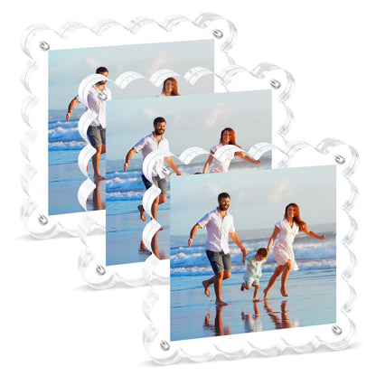 Chivalral 3 Pack 4x6 Acrylic Picture Frame, Double-Sided Tabletop Display