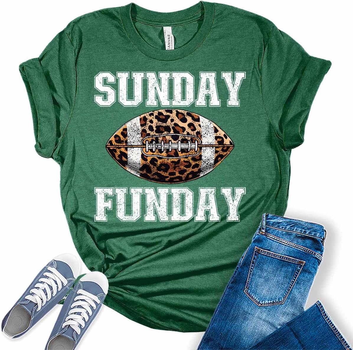 Football Shirts for Women Touchdown Season Tshirt Cute Leopard Bleach Print Fall Graphic Tees