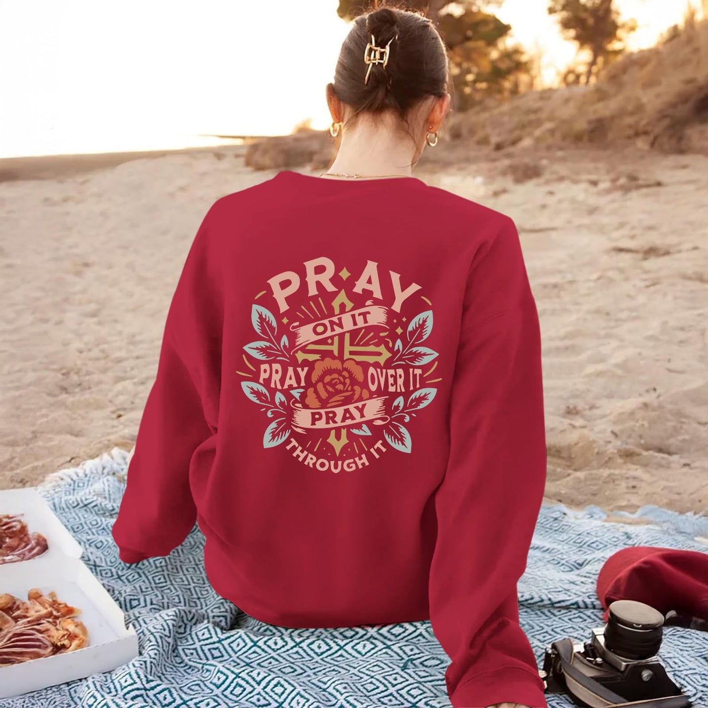 Pairxily Christian Crewneck Sweatshirts for Women Pray Bible Verse