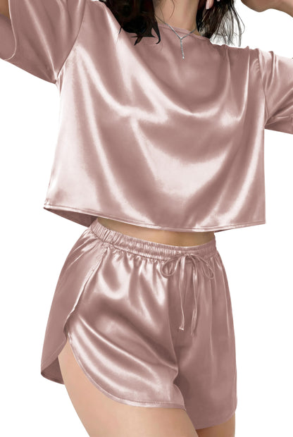 Ekouaer Womens Silk Pajama Set