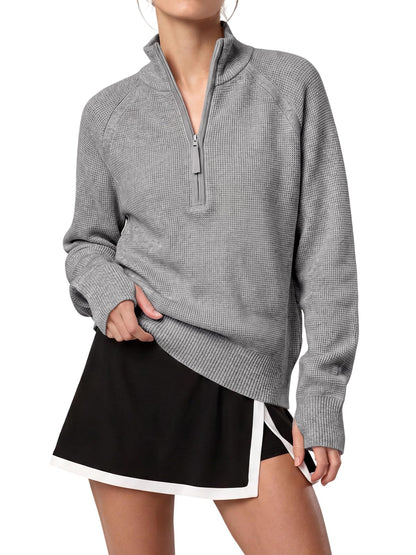 Women's Half Zip Sweater Long Sleeve Pullover