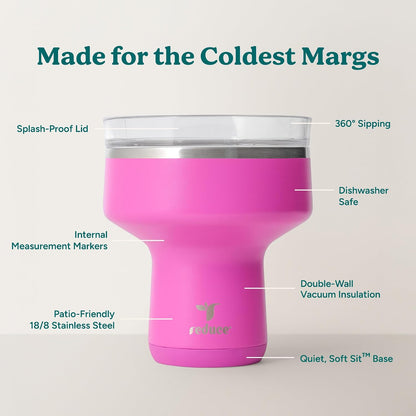 REDUCE Saltini 16oz Margarita Tumbler - Insulated Cocktail Glass - 4 Pack