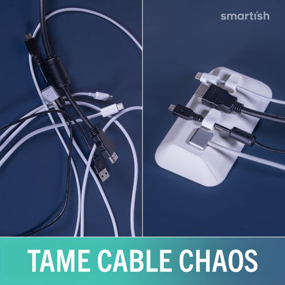 Smartish® Magnetic Cord Holder - Bigger Cable Wrangler Organizer with Magnet Clips for Charger Management on Desktop, Nightstand - Holds 6+ Cables - I'm Blushing