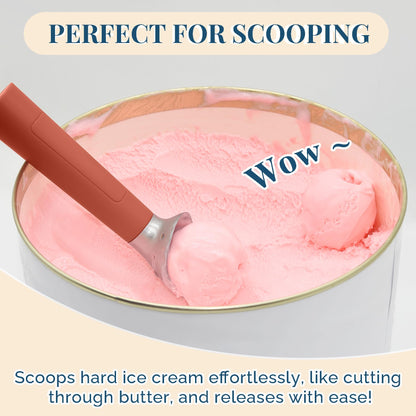 Heated Ice Cream Scoop Rechargeable, Electric Warming Ice Cream Scooper with LED Display, Heats to 158°F for Hard Ice Cream, Easy for Seniors & Kids, IP67 Waterproof (White, 2 oz)