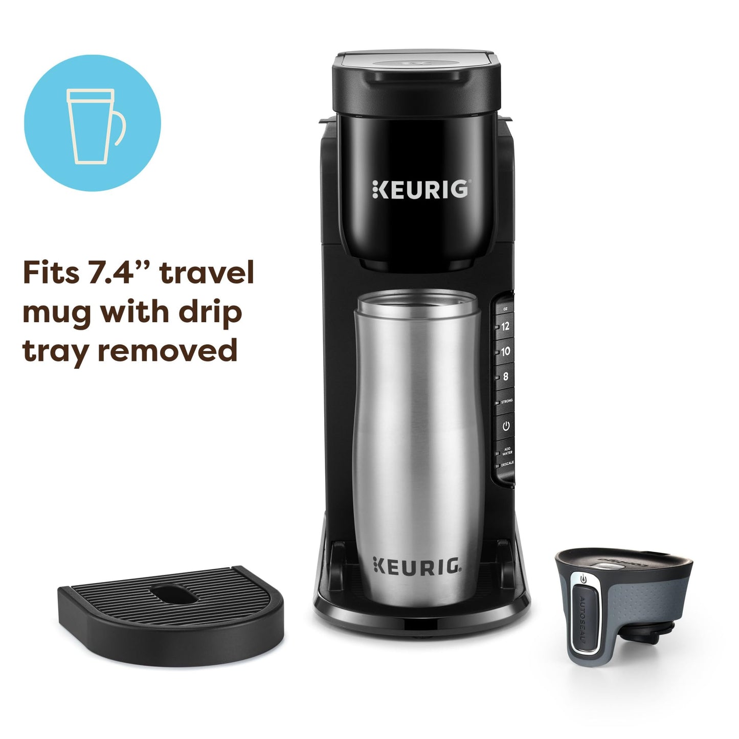 Keurig K-Express Single Serve K-Cup Pod Coffee Maker, 3 Brew Sizes, Strong Button Feature, 42oz Removable Reservoir, Island Berry