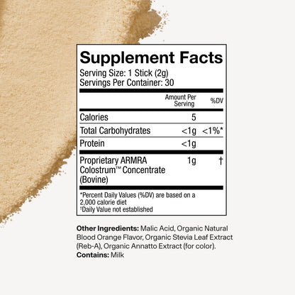 ARMRA Colostrum™ Powder | Blood Orange | Gut Health & Bloating | Skin & Hair | Immunity | Keto, Gluten & Fat-Free | 30 Servings