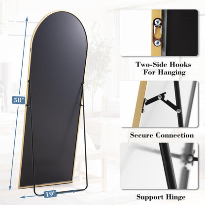 DUMOS 59"x16" Arched Full Length Mirror with Stand