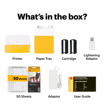 KODAK Dock Plus 4x6'' Photo Printer, 10 Sheets, Docking & Bluetooth Smartphone Printer for iPhone & Android, Instant Color Prints, 4PASS Dye Sublimation