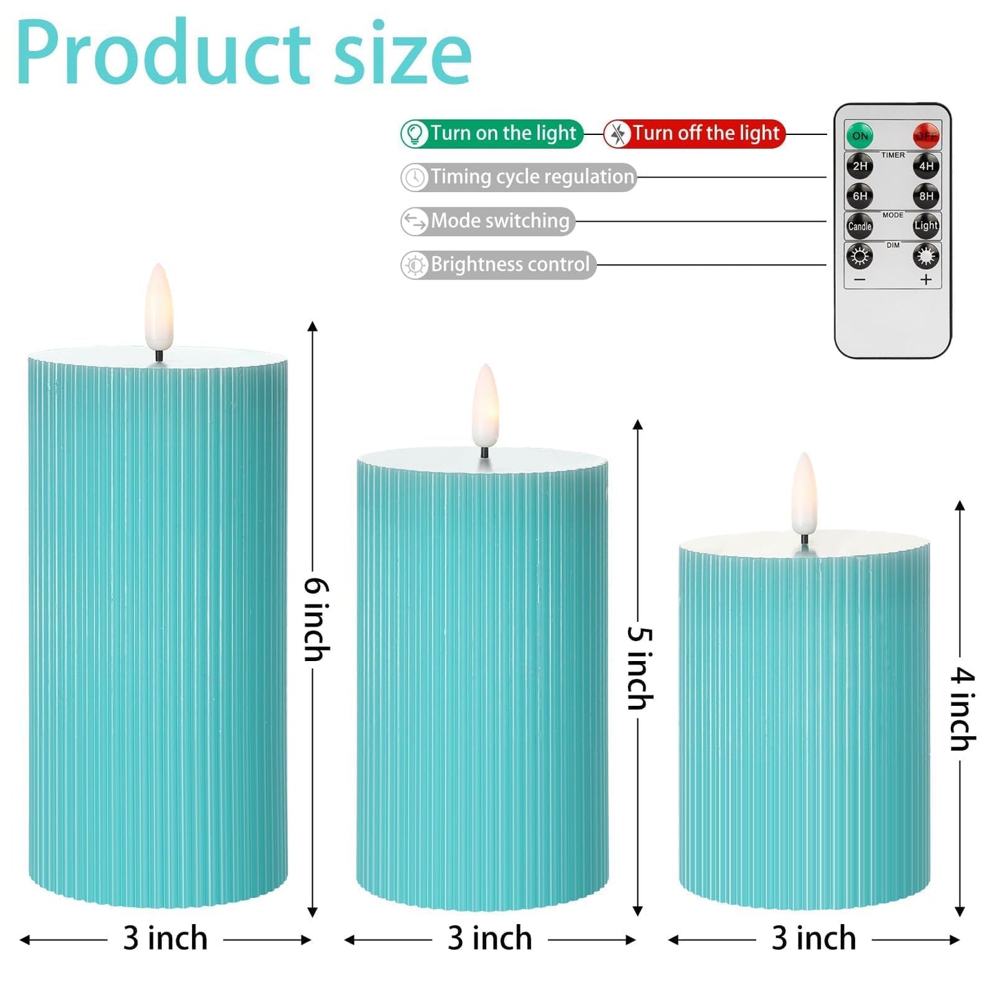 ANGELLOONG Gold Candles for Bathroom Decor, Glass Flameless Candles with Remote, Battery Operated LED Pillar Fake Candles with Timer for Christmas Home Fireplace Mantle Fall Decor