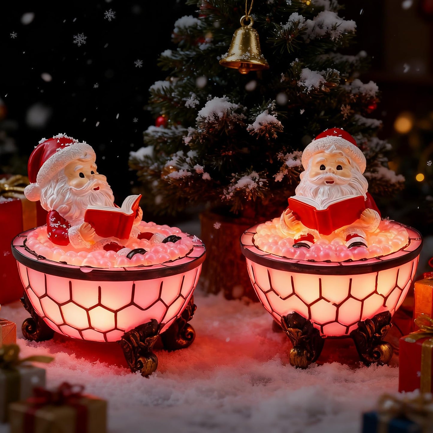 oyeftp Halloween Ghost Bubble Bath Lamp, Cute Bathtub Ghost Night Lights for Halloween Decor, Reading Books Nightlight, Halloween Decorations for Indoor Readers & Book Lover Desk Home Party