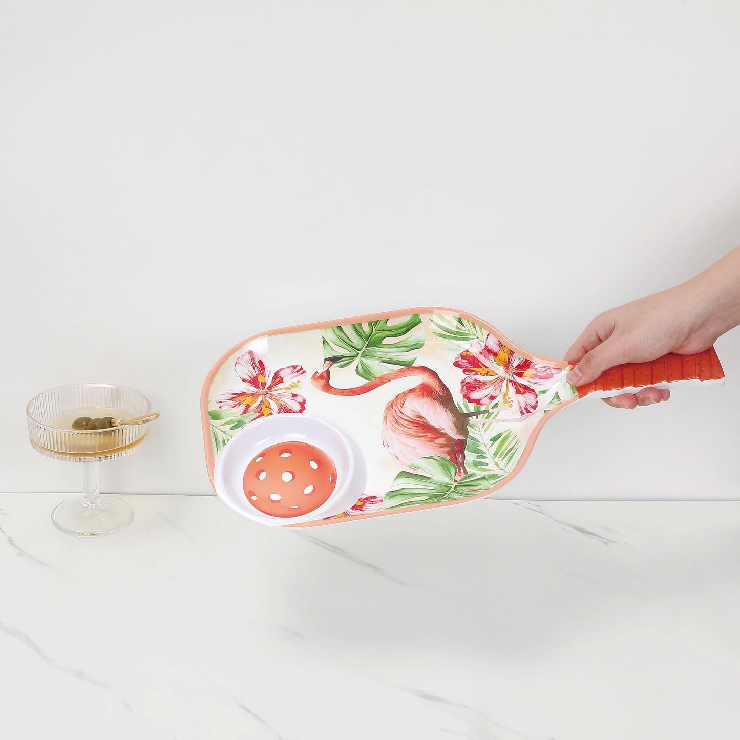 UPware Lovely Lemon Melamine Chip and Dip Snack Tray