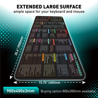 Pixiecube Excel Cheat Sheet Desk Pad | Excel Shortcut Keys Mouse Pad | Extended Large XL Gaming Mousepad | PC Office Spreadsheet Keyboard Mat | Non-Slip Stitched Edge