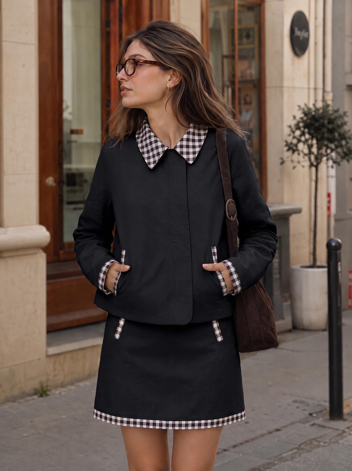 Tankaneo Womens Plaid 2 Piece Outfit