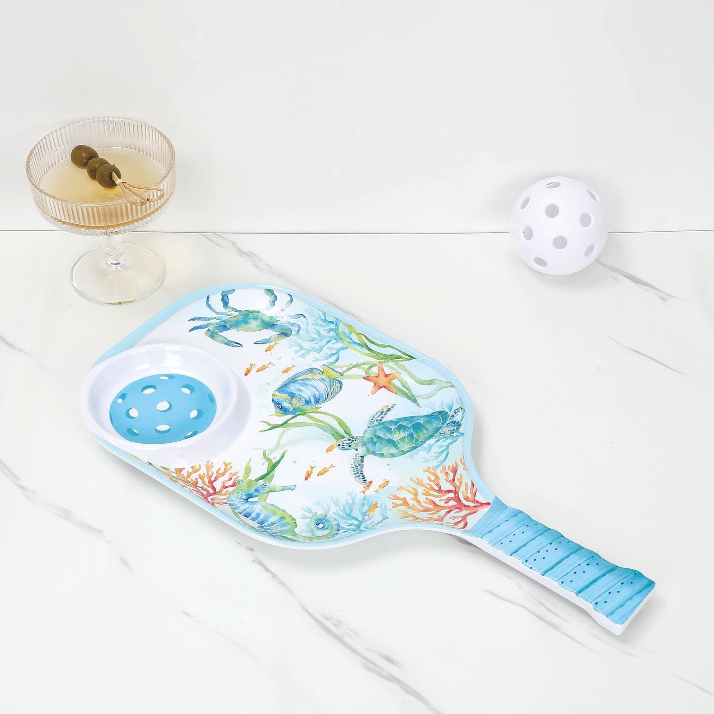 UPware Lovely Lemon Melamine Chip and Dip Snack Tray