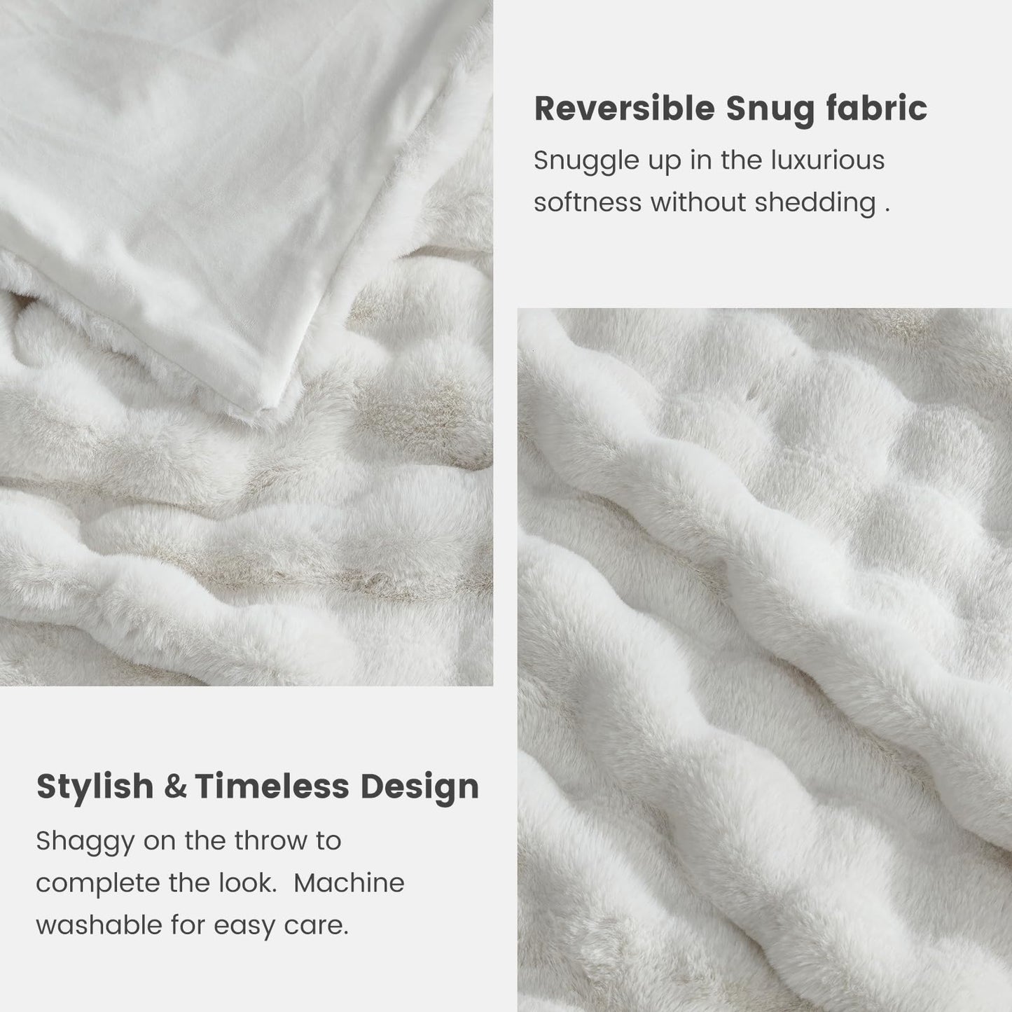 Cozy Bliss Faux Fur Throw Blanket for Couch, Fuzzy Soft Plush Thick Bubble Blanket for Sofa Bedroom Living Room, 50 * 60 Inches Tie Dye Pink