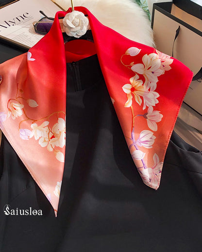 Saiusloa Neck Scarf For Womens Silky Head Scarves Hair Bandanas Square Scarf Fashion Accessories lightweight