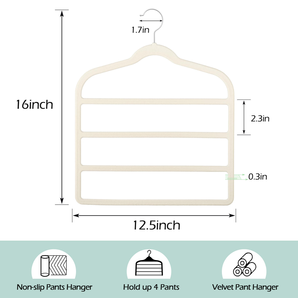 Velvet Pants Clothes Hanger Space Saving Non Slip Pants Shorts Hanger
