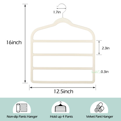 Velvet Pants Clothes Hanger Space Saving Non Slip Pants Shorts Hanger