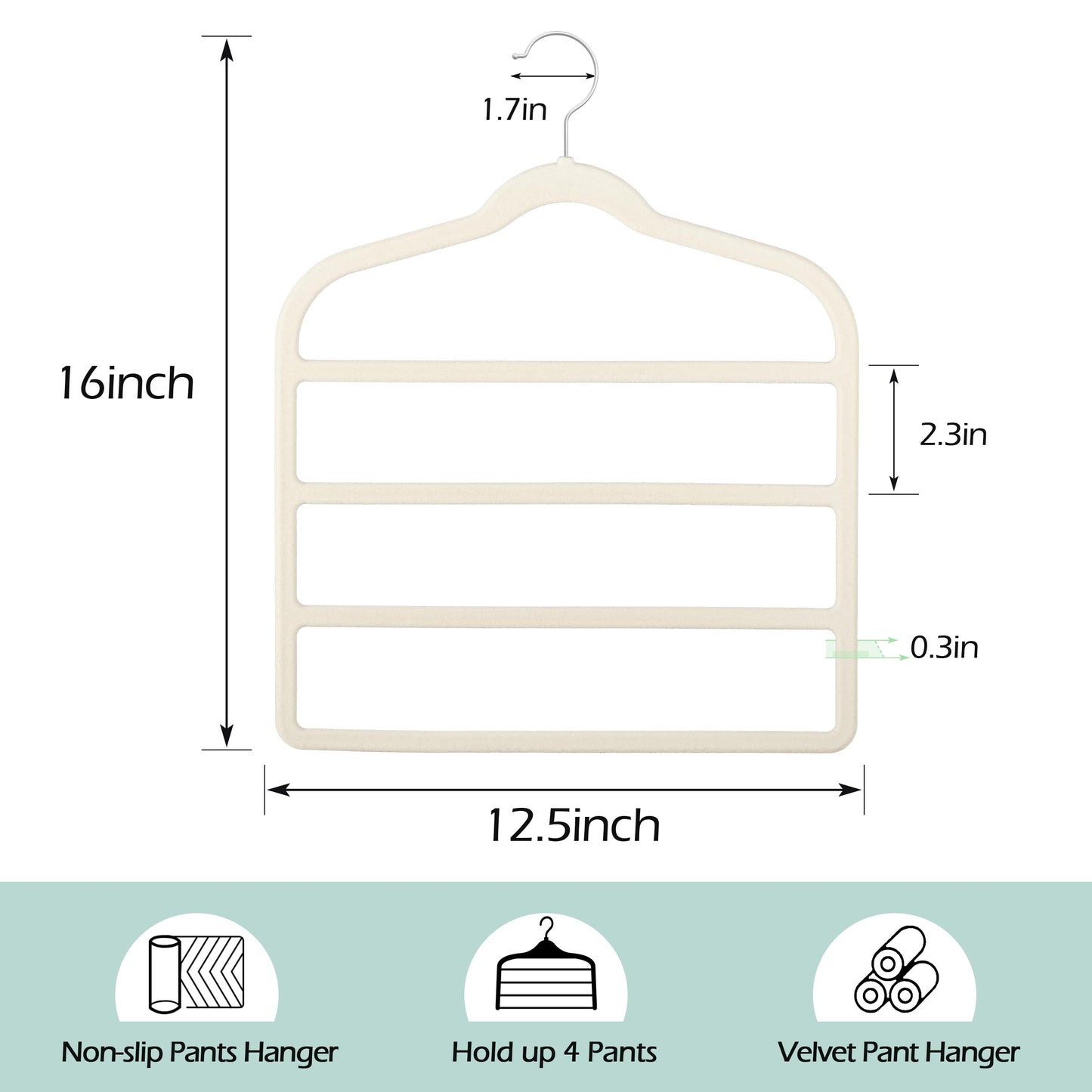 Velvet Pants Clothes Hanger Space Saving Non Slip Pants Shorts Hanger