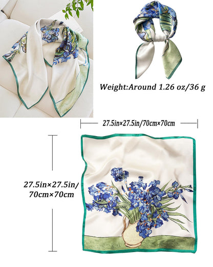 Saiusloa Neck Scarf For Womens Silky Head Scarves Hair Bandanas Square Scarf Fashion Accessories lightweight