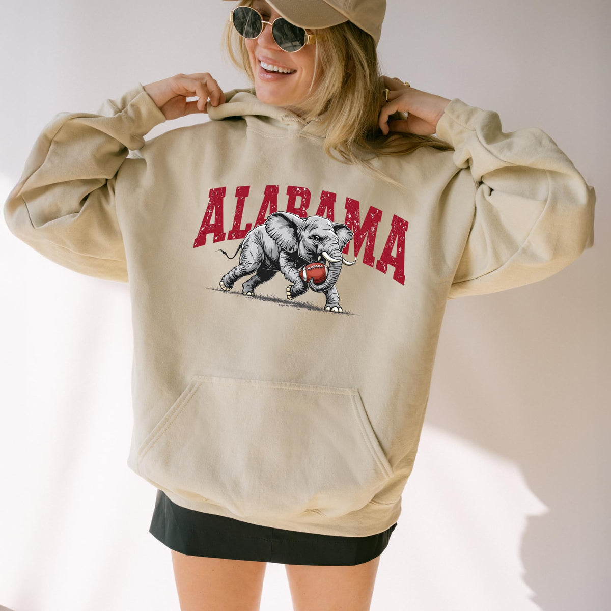Alabama Elephant Football Sweatshirt – Vintage Sport Grey Crewneck Pullover – Retro Game Day Apparel for Men & Women