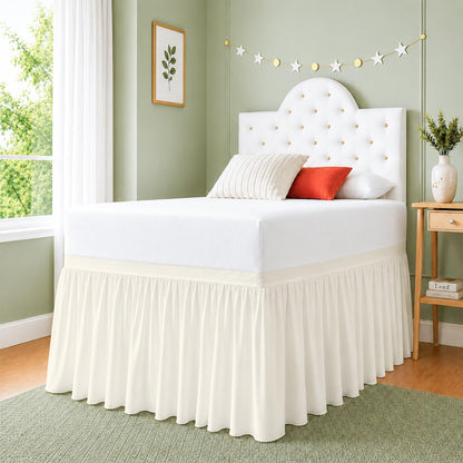 Cottingon Dorm Room Bed Skirt Twin XL, White Microfiber Dust Ruffle, 32 Inch Drop, Fits Standard College Beds 39 x 80, Under Bed Storage Cover, College Dorm Room Essentials, Back to School Bedding