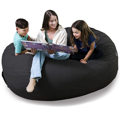 Big Joe Fuf 7Ft Giant Foam Bean Bag Chair, Oversized Couch with Removable Cover for Kids, Teens, Adults, Fog Lenox, Durable Woven Polyester, 7 Foot