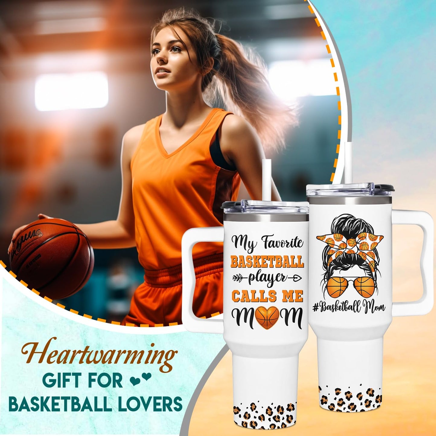 Baseball Mom Gifts - Perfect for Moms from Kids, Friends - Birthday & Christmas - 40oz Tumbler with Handle