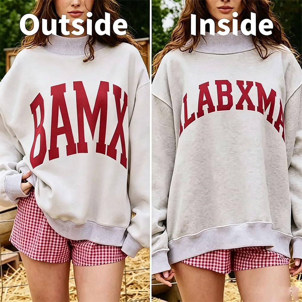 Personalized College Team Reversible Mockneck Sweatshirt, Custom Name with Font & Color Choices
