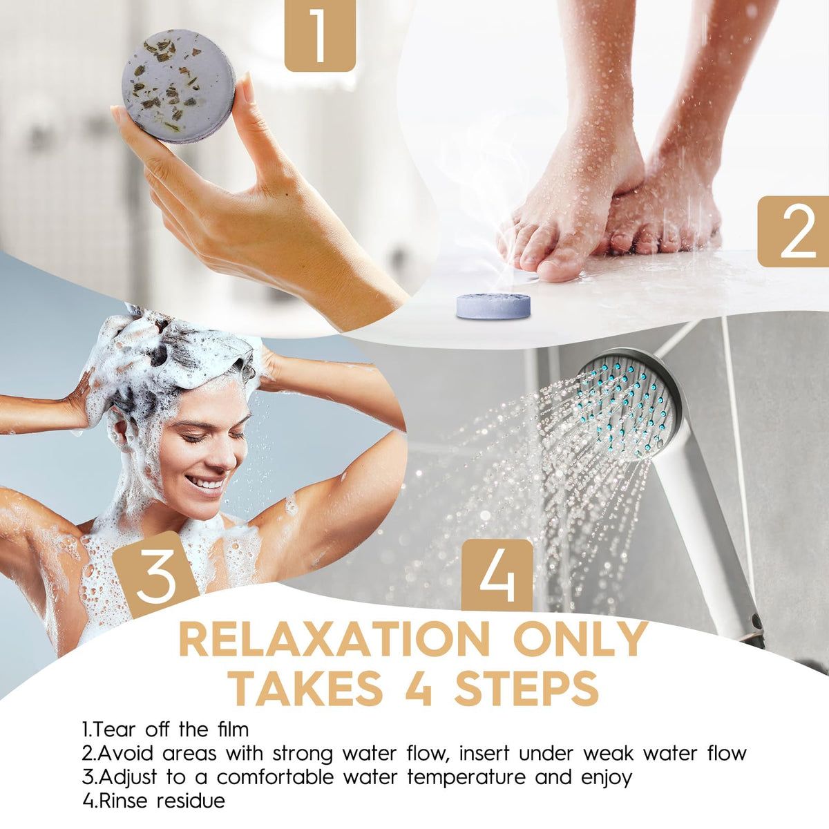 Blriet Shower Steamers Aromatherapy Relief Gifts for Women Teen Girls 8 ct
