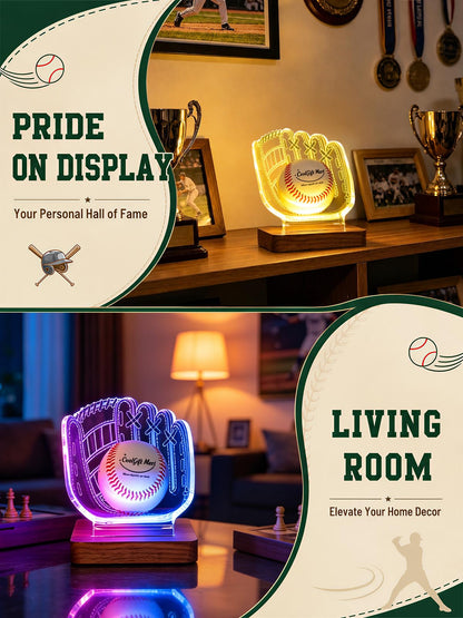 CoolGift Mart Light Up Baseball Glove Display Stand